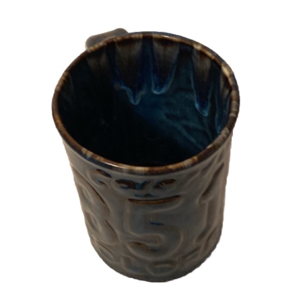 Castle Rock Pottery Cobalt Blue Glazed License Plate Ceramic Large Coffee Mug - Picture 4 of 5